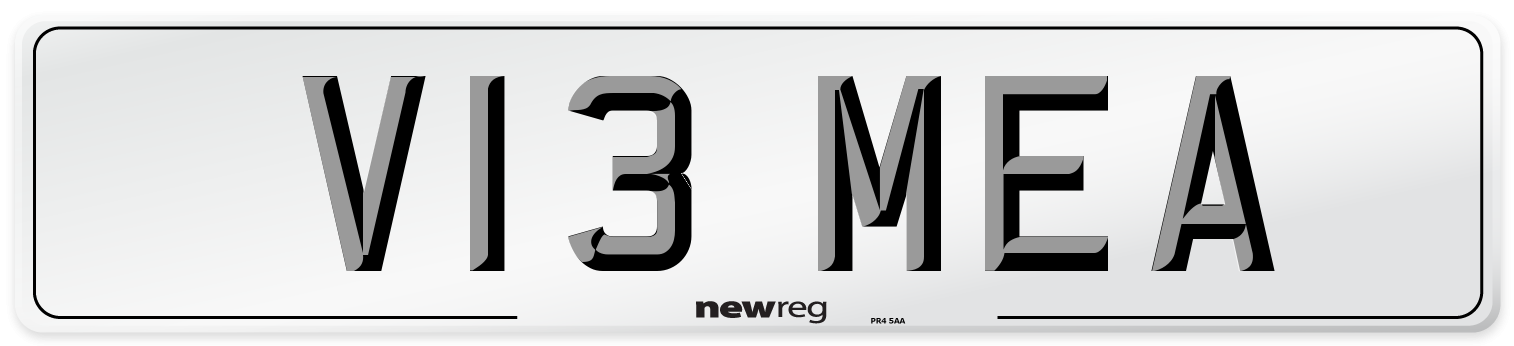 V13 MEA Number Plate from New Reg